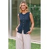 image:imageArachampCloz Womens Wool Blend Non See Through Button Down Casual Tank TopsDark Blue