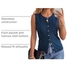 image:imageArachampCloz Womens Wool Blend Non See Through Button Down Casual Tank TopsDark Blue