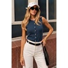 image:imageArachampCloz Womens Wool Blend Non See Through Button Down Casual Tank TopsDark Blue