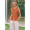 image:imageArachampCloz Womens Wool Blend Non See Through Button Down Casual Tank TopsDark Orange