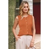 image:imageArachampCloz Womens Wool Blend Non See Through Button Down Casual Tank TopsDark Orange
