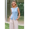 image:imageArachampCloz Womens Wool Blend Non See Through Button Down Casual Tank TopsLight Blue