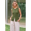 image:imageArachampCloz Womens Wool Blend Non See Through Button Down Casual Tank TopsOlive Green