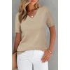 image:imageArachampCloz Womens Wool Blend Short Sleeve Summer Business Casual SweaterApricot02