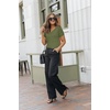 image:imageArachampCloz Womens Wool Blend Short Sleeve Summer Business Casual SweaterArmy Green
