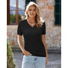 image:imageArachampCloz Womens Wool Blend Short Sleeve Summer Business Casual SweaterCableblack02
