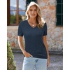 image:imageArachampCloz Womens Wool Blend Short Sleeve Summer Business Casual SweaterCabledusty Blue