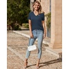 image:imageArachampCloz Womens Wool Blend Short Sleeve Summer Business Casual SweaterCabledusty Blue