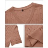 image:imageArachampCloz Womens Wool Blend Short Sleeve Summer Business Casual SweaterCablemocha Mousse