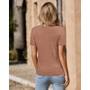 image:imageArachampCloz Womens Wool Blend Short Sleeve Summer Business Casual SweaterCablemocha Mousse