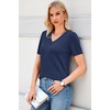 image:imageArachampCloz Womens Wool Blend Short Sleeve Summer Business Casual SweaterDark Blue