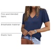 image:imageArachampCloz Womens Wool Blend Short Sleeve Summer Business Casual SweaterDark Blue