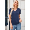 image:imageArachampCloz Womens Wool Blend Short Sleeve Summer Business Casual SweaterDark Blue
