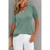 image:imageArachampCloz Womens Wool Blend Short Sleeve Summer Business Casual SweaterGrey Green