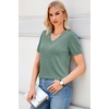 image:imageArachampCloz Womens Wool Blend Short Sleeve Summer Business Casual SweaterGrey Green