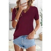 image:imageArachampCloz Womens Wool Blend Short Sleeve Summer Business Casual SweaterWine