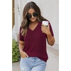 image:imageArachampCloz Womens Wool Blend Short Sleeve Summer Business Casual SweaterWine