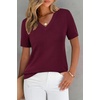 image:imageArachampCloz Womens Wool Blend Short Sleeve Summer Business Casual SweaterWine
