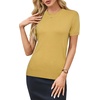 image:imageArachampCloz Womens Wool Blend Short Sleeve Sweater Business Casual TopsAlight Turmeric