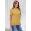 image:imageArachampCloz Womens Wool Blend Short Sleeve Sweater Business Casual TopsAlight Turmeric