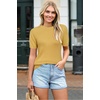 image:imageArachampCloz Womens Wool Blend Short Sleeve Sweater Business Casual TopsAlight Turmeric