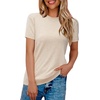 image:imageArachampCloz Womens Wool Blend Short Sleeve Sweater Business Casual TopsApricot
