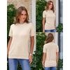 image:imageArachampCloz Womens Wool Blend Short Sleeve Sweater Business Casual TopsApricot