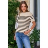 image:imageArachampCloz Womens Wool Blend Short Sleeve Sweater Business Casual TopsApricotblack