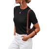 image:imageArachampCloz Womens Wool Blend Short Sleeve Sweater Business Casual TopsBlack