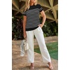image:imageArachampCloz Womens Wool Blend Short Sleeve Sweater Business Casual TopsBlackwhite