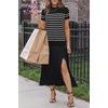 image:imageArachampCloz Womens Wool Blend Short Sleeve Sweater Business Casual TopsBlackwhite