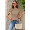 image:imageArachampCloz Womens Wool Blend Short Sleeve Sweater Business Casual TopsCamel025132