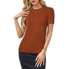 image:imageArachampCloz Womens Wool Blend Short Sleeve Sweater Business Casual TopsCaramel