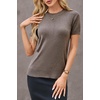 image:imageArachampCloz Womens Wool Blend Short Sleeve Sweater Business Casual TopsCoffee