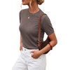 image:imageArachampCloz Womens Wool Blend Short Sleeve Sweater Business Casual TopsCoffee
