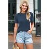 image:imageArachampCloz Womens Wool Blend Short Sleeve Sweater Business Casual TopsDark Blue
