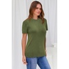 image:imageArachampCloz Womens Wool Blend Short Sleeve Sweater Business Casual TopsGrass Green