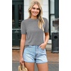 image:imageArachampCloz Womens Wool Blend Short Sleeve Sweater Business Casual TopsGray