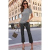 image:imageArachampCloz Womens Wool Blend Short Sleeve Sweater Business Casual TopsGray