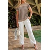 image:imageArachampCloz Womens Wool Blend Short Sleeve Sweater Business Casual TopsKhakinavy