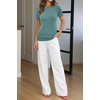 image:imageArachampCloz Womens Wool Blend Short Sleeve Sweater Business Casual TopsLake Blue