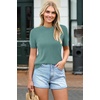 image:imageArachampCloz Womens Wool Blend Short Sleeve Sweater Business Casual TopsLake Blue