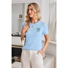 image:imageArachampCloz Womens Wool Blend Short Sleeve Sweater Business Casual TopsLight Blue5120