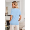 image:imageArachampCloz Womens Wool Blend Short Sleeve Sweater Business Casual TopsLight Blue5120
