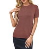 image:imageArachampCloz Womens Wool Blend Short Sleeve Sweater Business Casual TopsMapleleaf Red