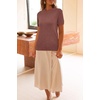 image:imageArachampCloz Womens Wool Blend Short Sleeve Sweater Business Casual TopsMapleleaf Red