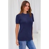 image:imageArachampCloz Womens Wool Blend Short Sleeve Sweater Business Casual TopsNavy Blue