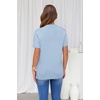 image:imageArachampCloz Womens Wool Blend Short Sleeve Sweater Business Casual TopsPale Blue