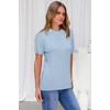 image:imageArachampCloz Womens Wool Blend Short Sleeve Sweater Business Casual TopsPale Blue