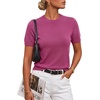 image:imageArachampCloz Womens Wool Blend Short Sleeve Sweater Business Casual TopsRaspberry Pink